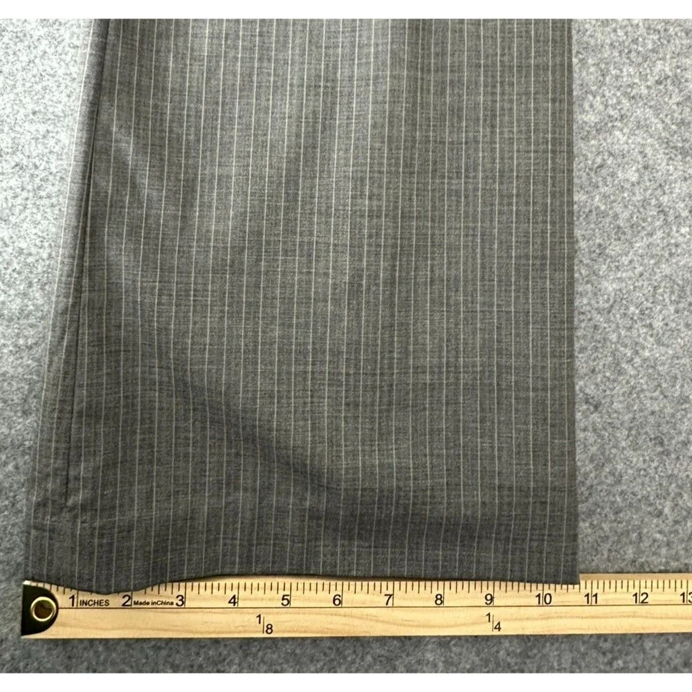 Banana Republic Martin Fit 215 Pinstripe Trousers 14 Gray Dress Pants Stretch - Picture 6 of 13